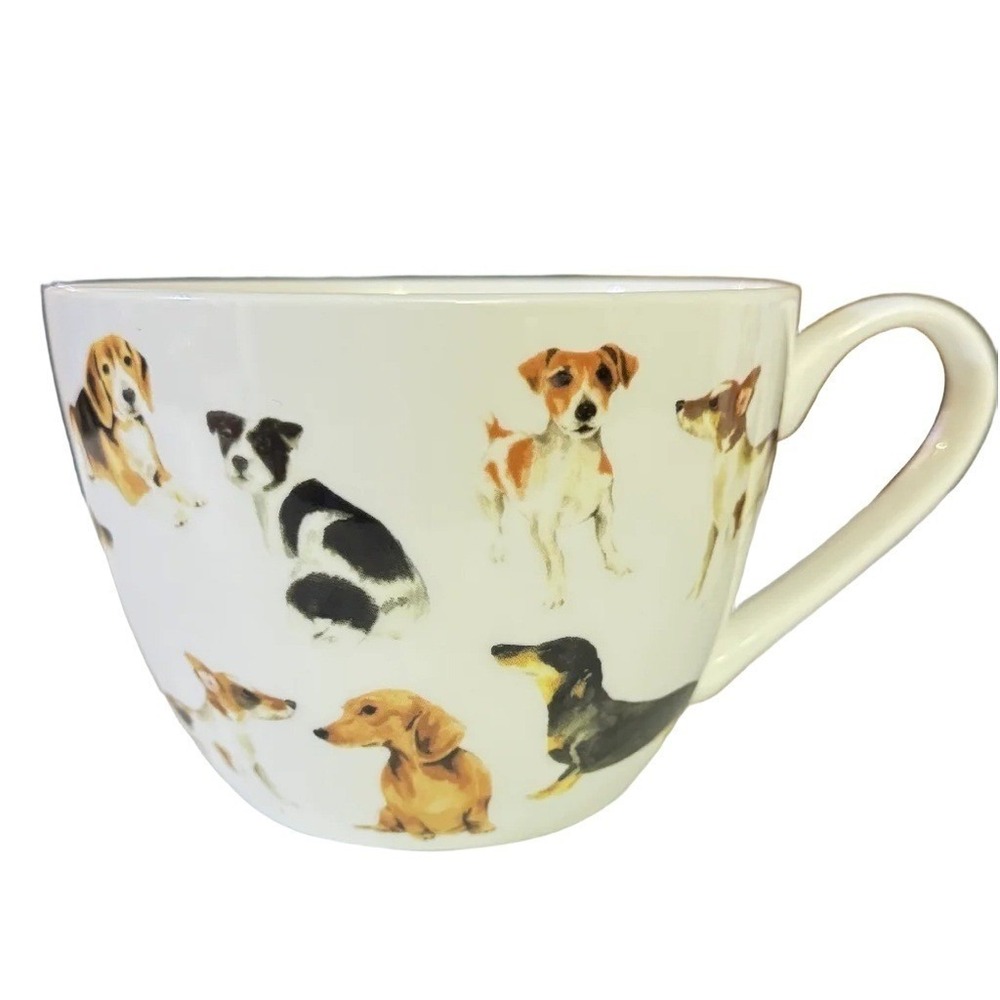 Portobello by Design Dog Mug White Multicolor‎ Bone China Oversized